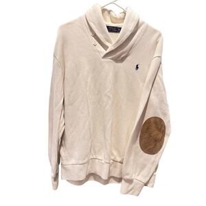 Polo Ralph Lauren Ivory White Shawl Collared Sweater